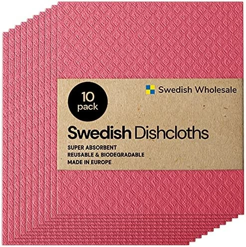 Best Pirce π― Swedish Wholesale Swedish Dish Cloths - 10 Pack Reusable, Absorbent Hand Towels For Kitchen, Counters & Washing Dishes - Cellulose Sponge Cloth - Eco Friendly Gifts - Assorted White π - Image 10