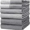 Promo 💯 Bumble Towels Premium Kitchen Towels (20”x 28”, 6 Pack) | Large Cotton Kitchen Hand Towels | Flat & Terry Towel | Kitchen Towels | Highly Absorbent Tea Towels Set With Hanging Loop | Grey 💯
