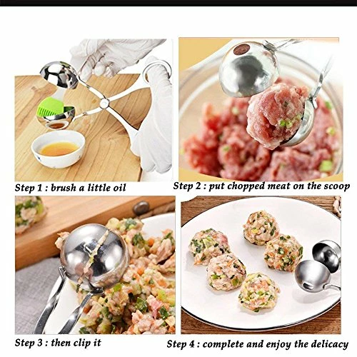 Outlet π 2 PCS None-Stick Meat Ballers, Stainless Steel Meat Baller Tongs, Cake Pop Meatball Maker Ice Tongs, Cookie Dough Scoop For Kitchen. (1.38" And 1.78") π - Image 3