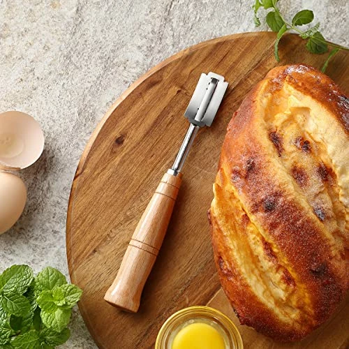 Best Pirce ๐ SAINT GERMAIN Premium Hand Crafted Bread Lame For Dough Scoring Knife, Lame Bread Tool For Sourdough Bread Slashing With 10 Blades Included With Replacement With Authentic Leather Protector Cover ๐คฉ - Image 5