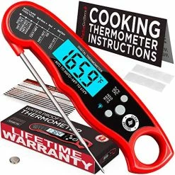 Flash Sale ❤️ Alpha Grillers Instant Read Meat Thermometer For Grill And Cooking. Best Waterproof Ultra Fast Thermometer With Backlight & Calibration. Digital Food Probe For Kitchen, Outdoor Grilling And BBQ! 😉