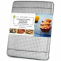 Coupon ❤️ Ultra Cuisine Cooling Rack For Baking And Cooking - 100% Stainless Steel Wire Cooling Rack, Food-Safe, Dishwasher-Safe, Heavy Duty - 11.5" X 16.5" - Tight-Wire Baking Rack Fits Half Sheet P 😀