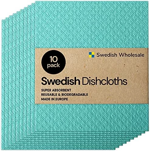 Best Pirce π― Swedish Wholesale Swedish Dish Cloths - 10 Pack Reusable, Absorbent Hand Towels For Kitchen, Counters & Washing Dishes - Cellulose Sponge Cloth - Eco Friendly Gifts - Assorted White π - Image 11
