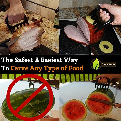 Best deal π Cave Tools Meat Claws For Shredding Pulled Pork, Chicken, Turkey, And Beef- Handling & Carving Food - Barbecue Grill Accessories For Smoker, Or Slow Cooker - Gun Metal β¨ - Image 3