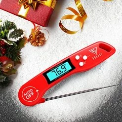 Best deal 🥰 DOQAUS Digital Meat Thermometer, Instant Read Food Thermometer For Cooking, Kitchen Thermometer Probe With Backlit & Reversible Display, Cooking Thermometer Temperature For Turkey Grill BBQ 🍬 Candy Night Black 👍