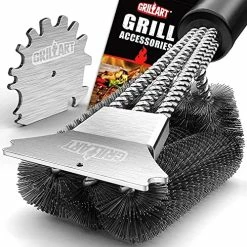 Best Sale 🥰 GRILLART Grill Brush And Scraper,18 Inch BBQ Grill Cleaning Brush Kit, Safe Wire Scrubber, Universal Fit BBQ Cleaner Accessories For All Grates 👏